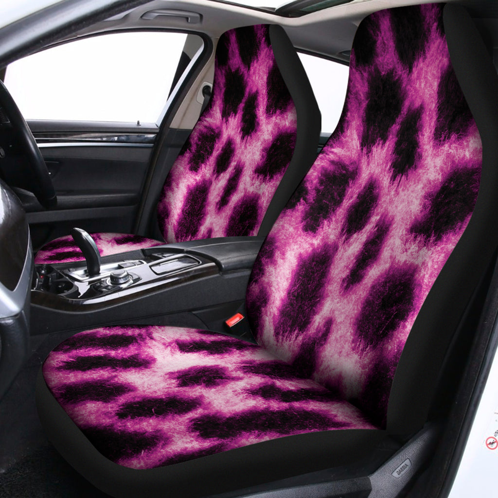 Hot Purple And Black Cheetah Print Universal Fit Car Seat Covers