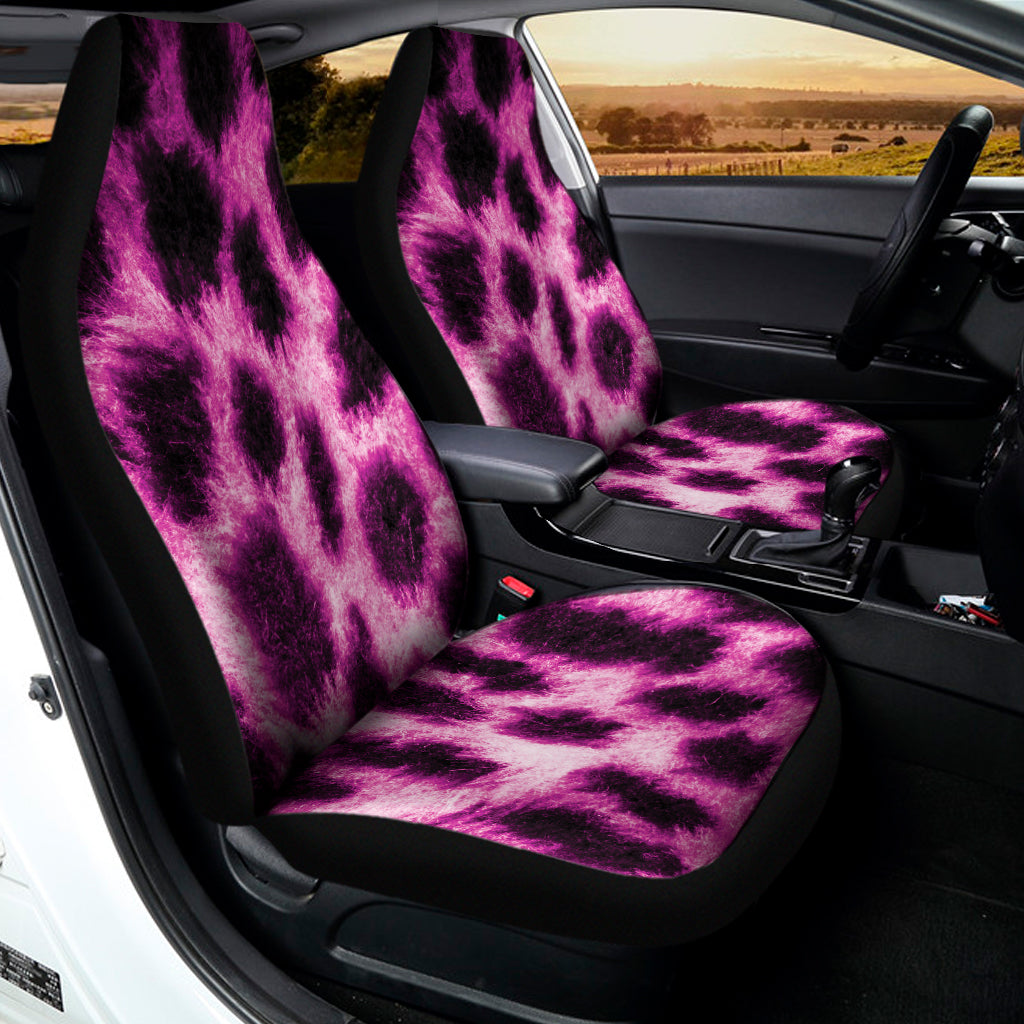 Hot Purple And Black Cheetah Print Universal Fit Car Seat Covers