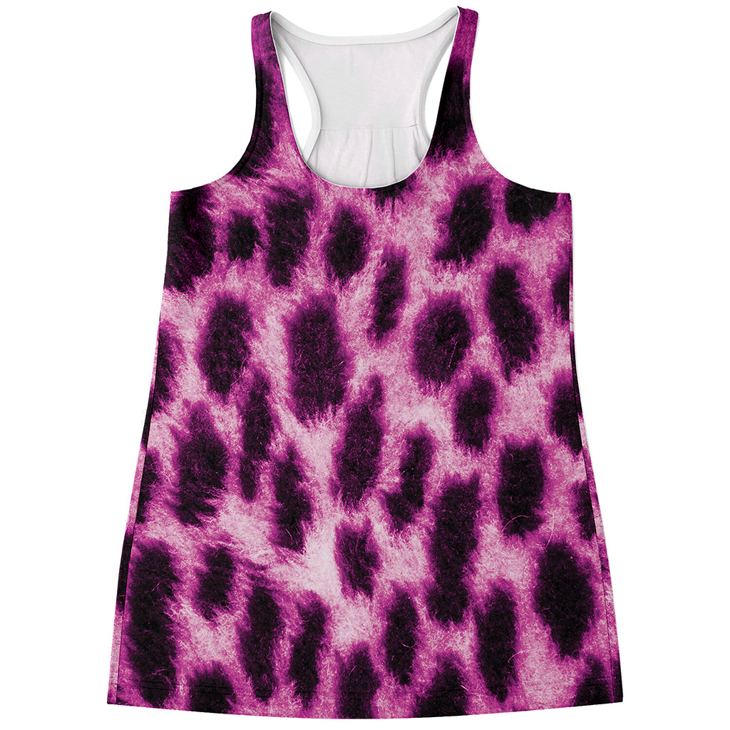 Hot Purple And Black Cheetah Print Women's Racerback Tank Top