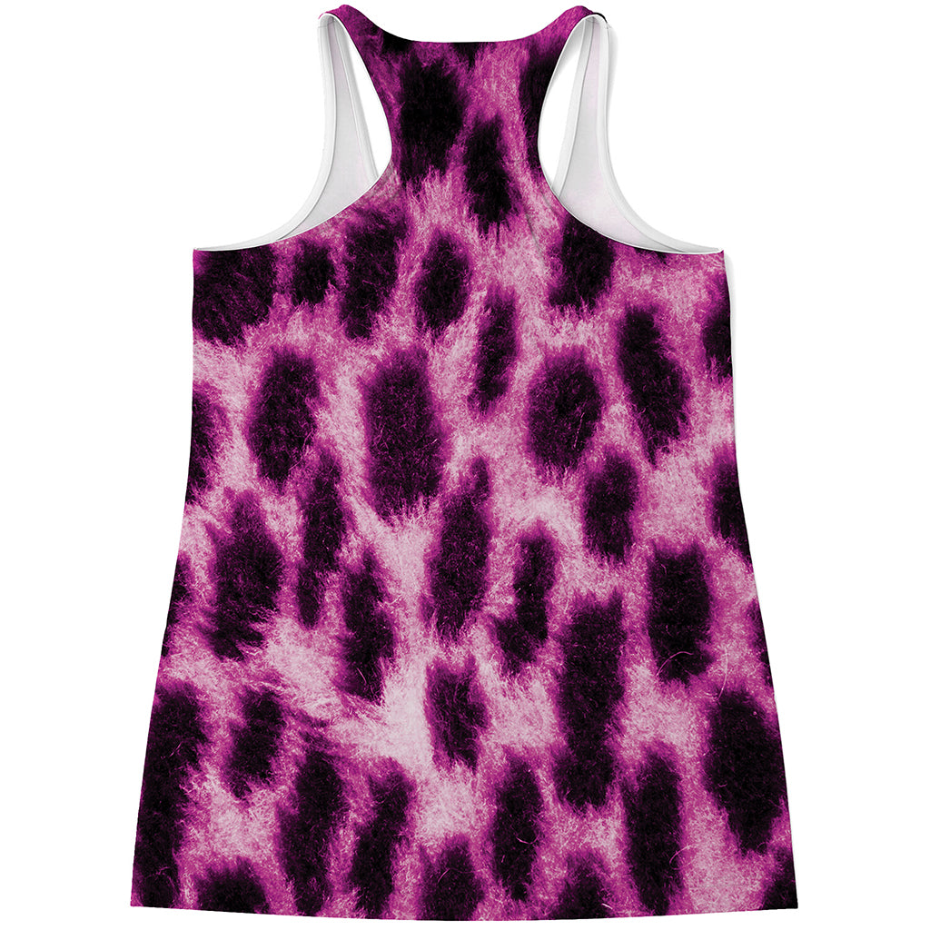 Hot Purple And Black Cheetah Print Women's Racerback Tank Top