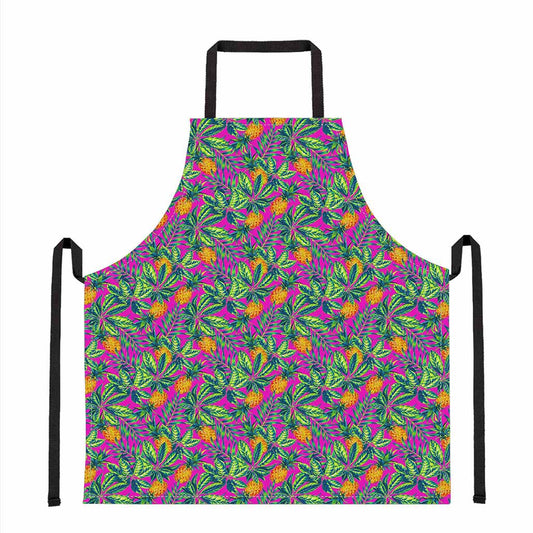 Hot Purple Pineapple Pattern Print Apron