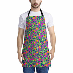 Hot Purple Pineapple Pattern Print Apron