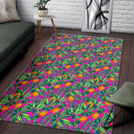 Hot Purple Pineapple Pattern Print Area Rug GearFrost