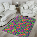 Hot Purple Pineapple Pattern Print Area Rug GearFrost