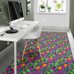 Hot Purple Pineapple Pattern Print Area Rug GearFrost