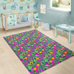 Hot Purple Pineapple Pattern Print Area Rug GearFrost