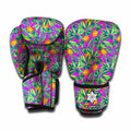 Hot Purple Pineapple Pattern Print Boxing Gloves
