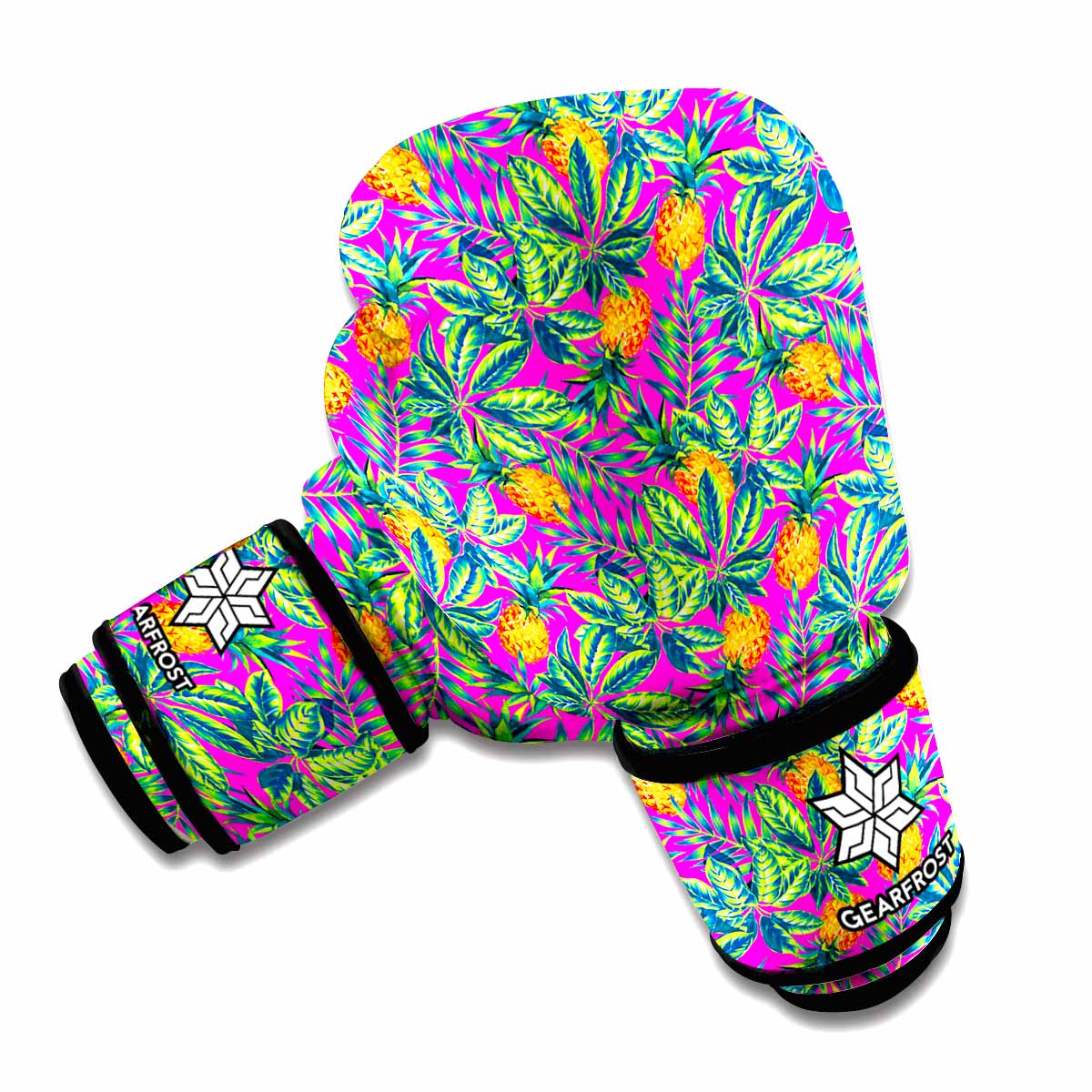 Hot Purple Pineapple Pattern Print Boxing Gloves