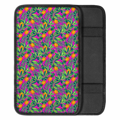 Hot Purple Pineapple Pattern Print Car Center Console Cover