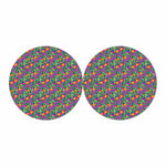 Hot Purple Pineapple Pattern Print Car Coasters