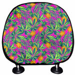 Hot Purple Pineapple Pattern Print Car Headrest Covers