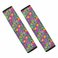 Hot Purple Pineapple Pattern Print Car Seat Belt Covers