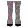 Hot Purple Pineapple Pattern Print Crew Socks