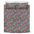 Hot Purple Pineapple Pattern Print Duvet Cover Bedding Set