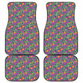 Hot Purple Pineapple Pattern Print Front and Back Car Floor Mats