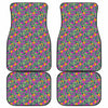 Hot Purple Pineapple Pattern Print Front and Back Car Floor Mats