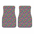 Hot Purple Pineapple Pattern Print Front Car Floor Mats