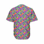 Hot Purple Pineapple Pattern Print Men's Baseball Jersey