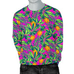 Hot Purple Pineapple Pattern Print Men's Crewneck Sweatshirt GearFrost