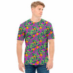 Hot Purple Pineapple Pattern Print Men's T-Shirt