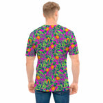Hot Purple Pineapple Pattern Print Men's T-Shirt