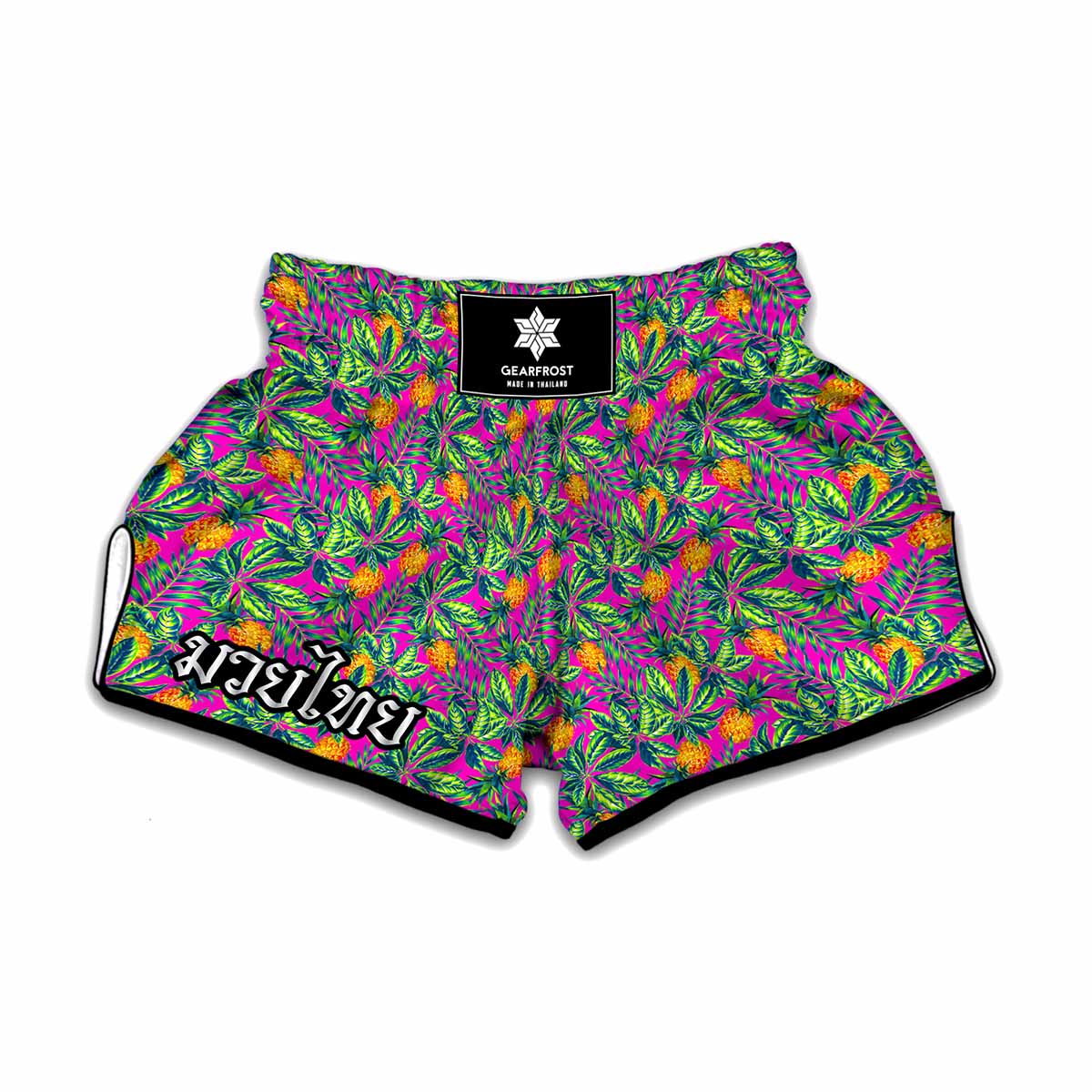 Hot Purple Pineapple Pattern Print Muay Thai Boxing Shorts