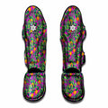 Hot Purple Pineapple Pattern Print Muay Thai Shin Guards