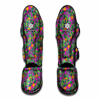 Hot Purple Pineapple Pattern Print Muay Thai Shin Guard