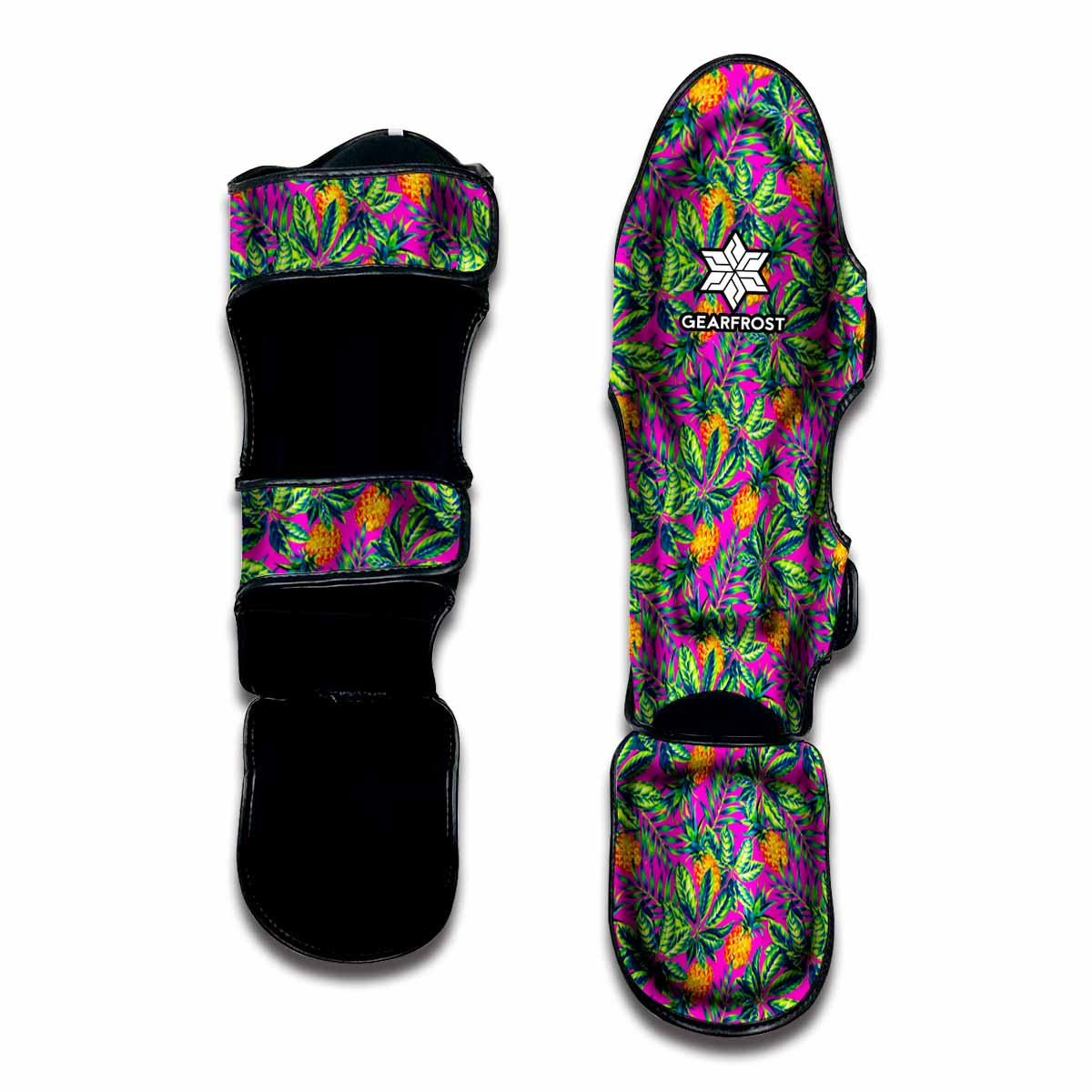 Hot Purple Pineapple Pattern Print Muay Thai Shin Guard