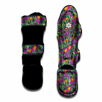 Hot Purple Pineapple Pattern Print Muay Thai Shin Guard