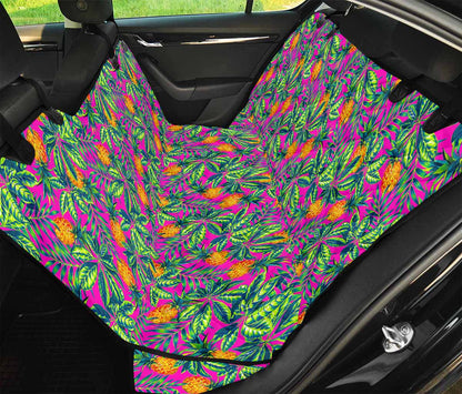 Hot Purple Pineapple Pattern Print Pet Car Back Seat Cover