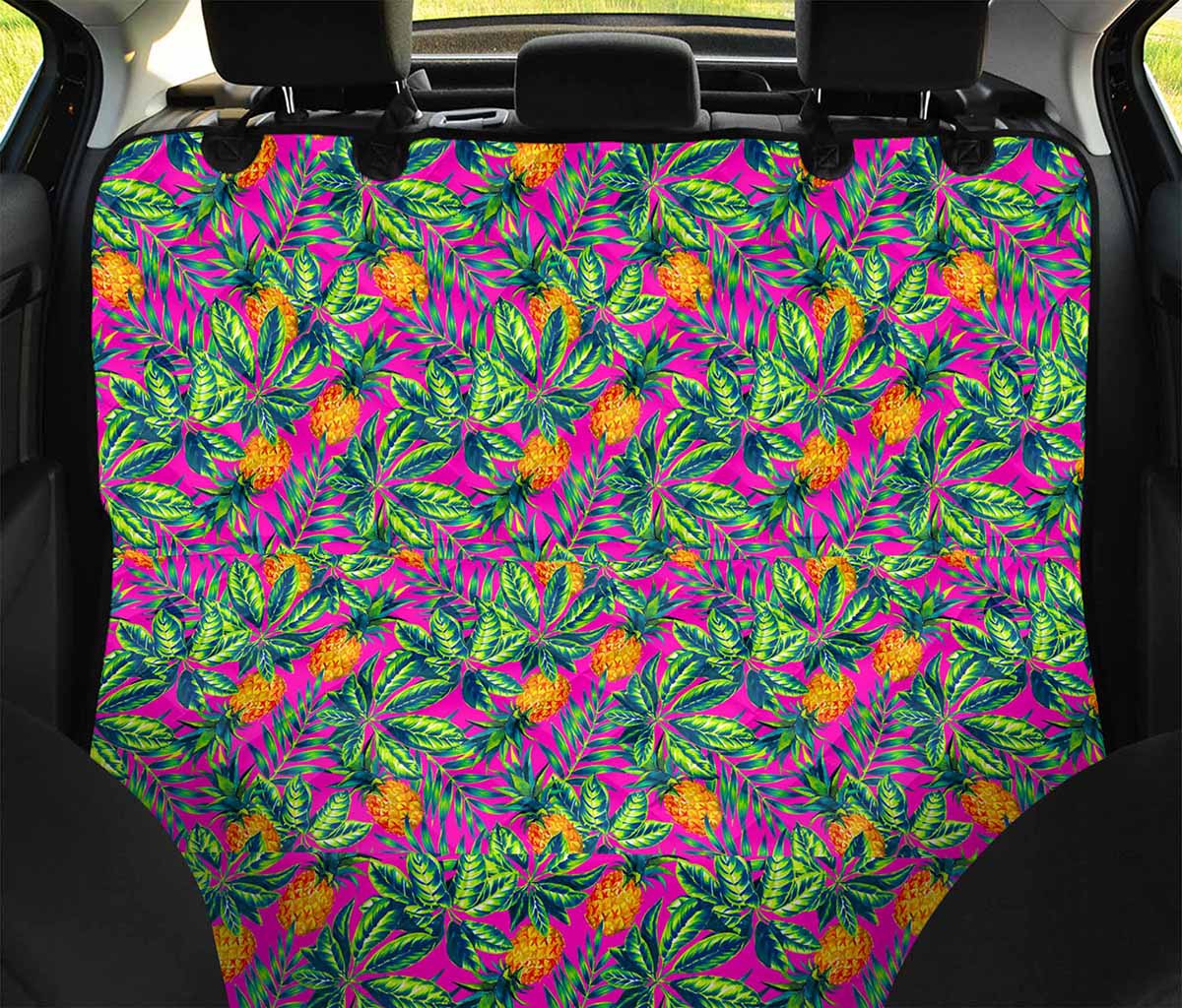 Hot Purple Pineapple Pattern Print Pet Car Back Seat Cover