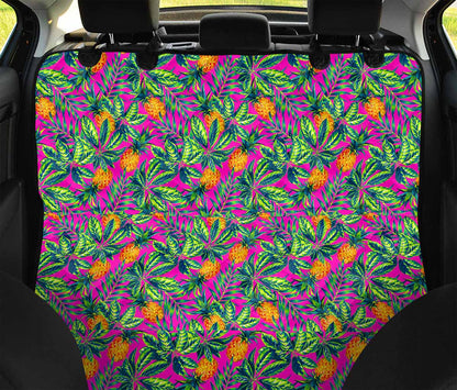 Hot Purple Pineapple Pattern Print Pet Car Back Seat Cover
