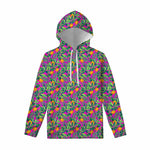 Hot Purple Pineapple Pattern Print Pullover Hoodie