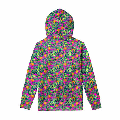 Hot Purple Pineapple Pattern Print Pullover Hoodie