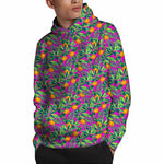 Hot Purple Pineapple Pattern Print Pullover Hoodie