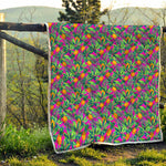 Hot Purple Pineapple Pattern Print Quilt