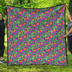 Hot Purple Pineapple Pattern Print Quilt