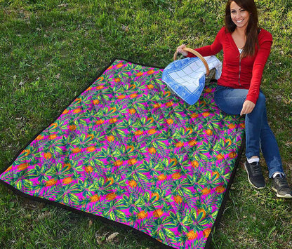 Hot Purple Pineapple Pattern Print Quilt