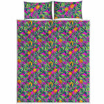 Hot Purple Pineapple Pattern Print Quilt Bed Set