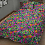 Hot Purple Pineapple Pattern Print Quilt Bed Set