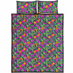 Hot Purple Pineapple Pattern Print Quilt Bed Set