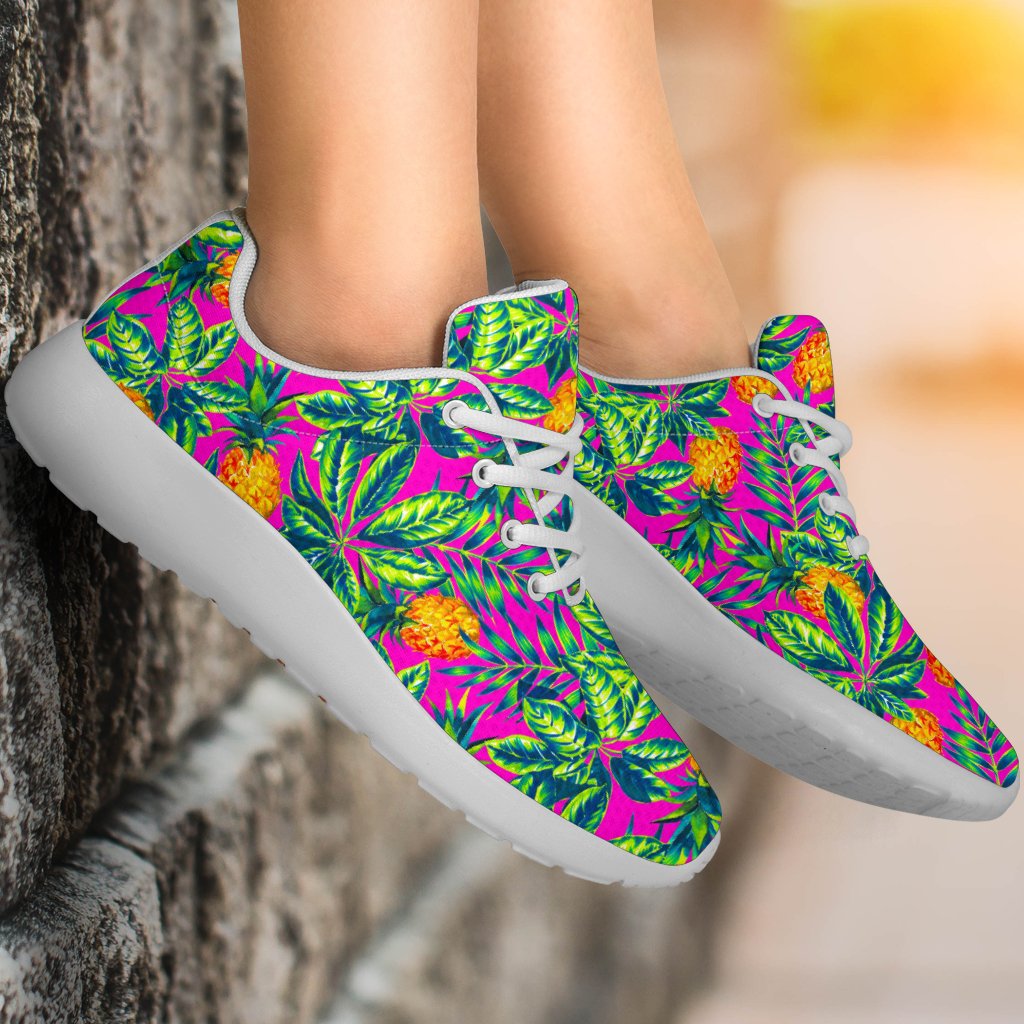 Hot Purple Pineapple Pattern Print Sport Shoes GearFrost