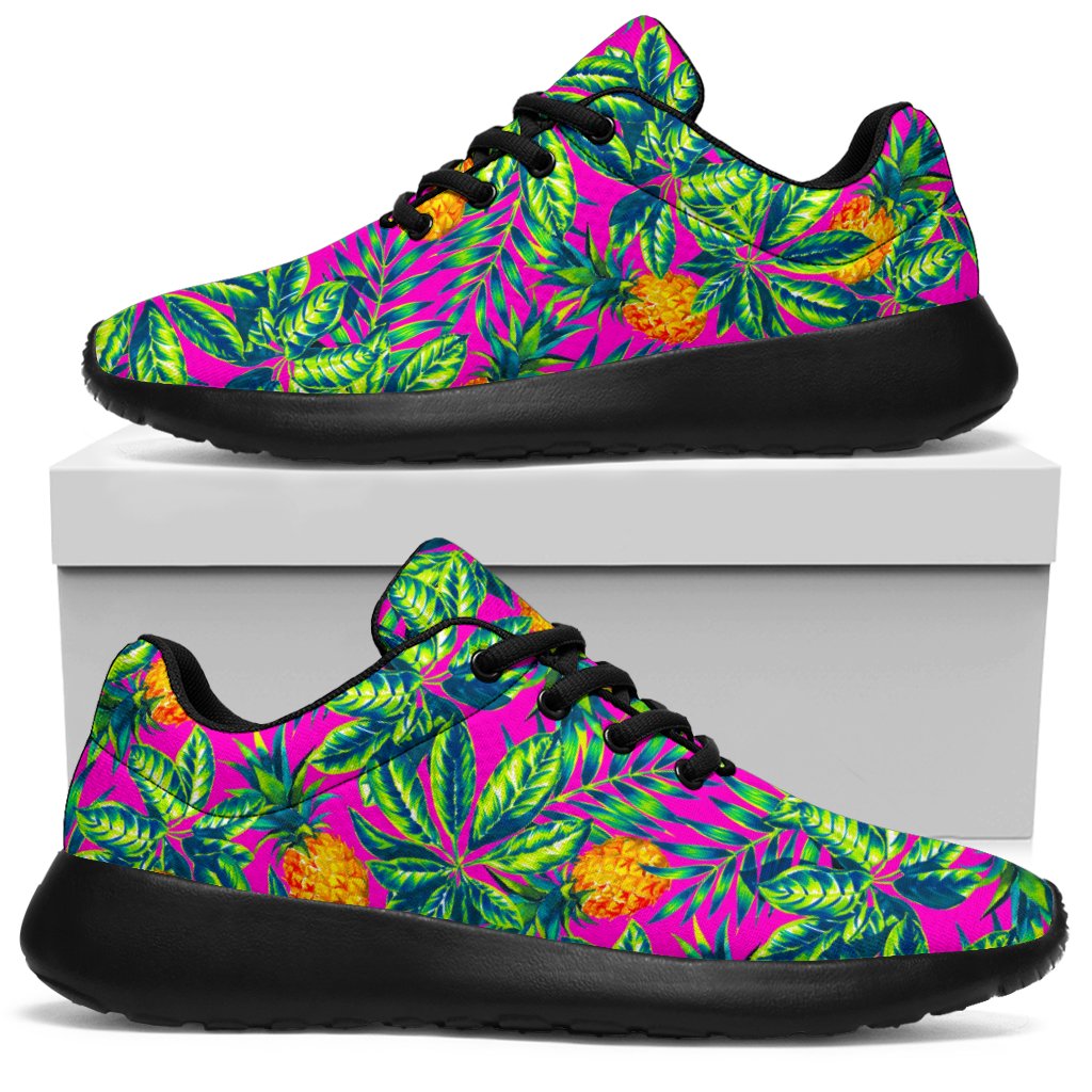 Hot Purple Pineapple Pattern Print Sport Shoes GearFrost