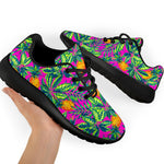 Hot Purple Pineapple Pattern Print Sport Shoes GearFrost