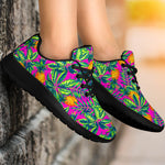 Hot Purple Pineapple Pattern Print Sport Shoes GearFrost