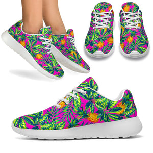 Hot Purple Pineapple Pattern Print Sport Shoes GearFrost