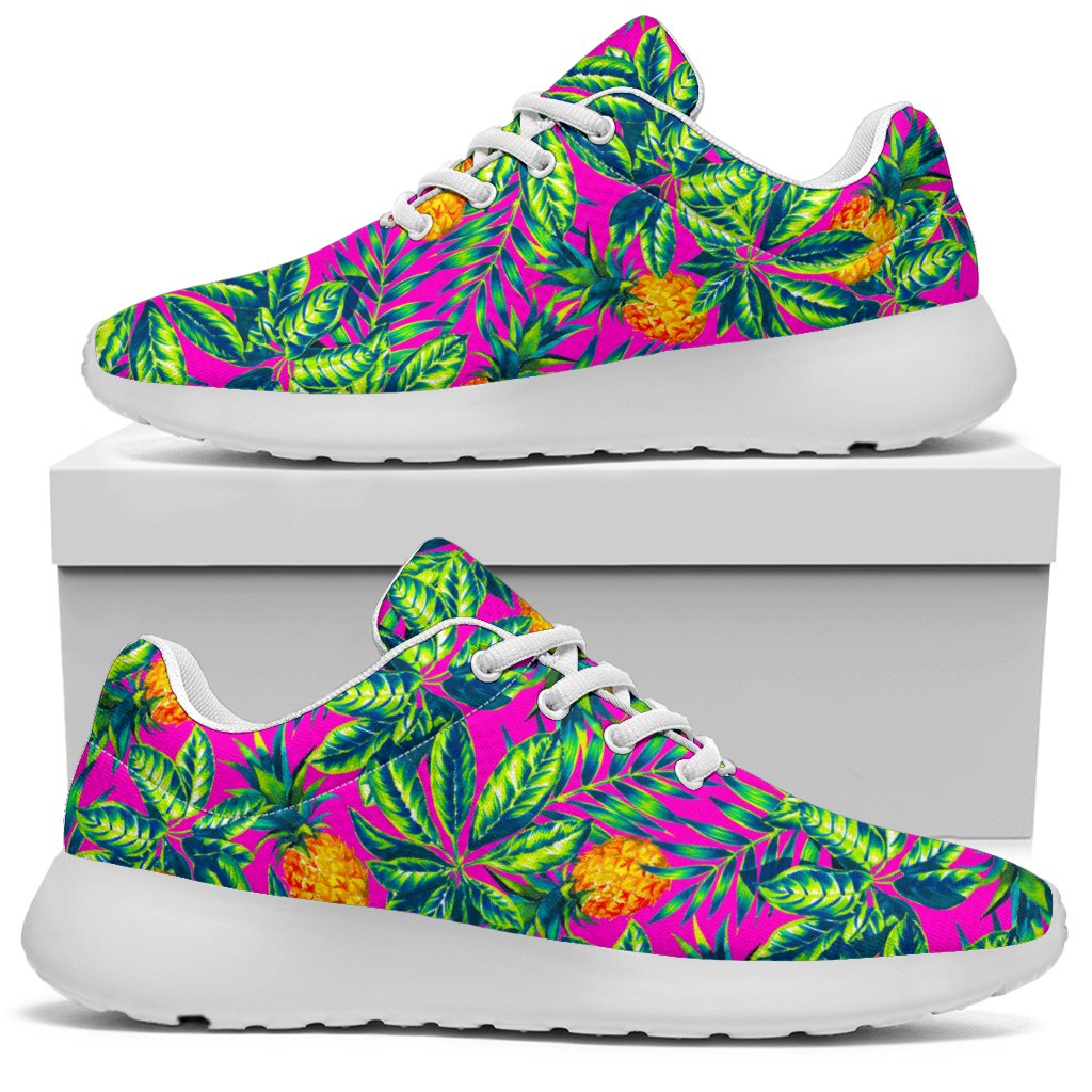 Hot Purple Pineapple Pattern Print Sport Shoes GearFrost