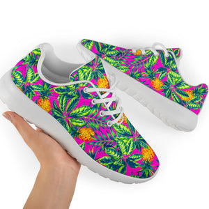 Hot Purple Pineapple Pattern Print Sport Shoes GearFrost