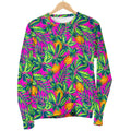 Hot Purple Pineapple Pattern Print Women's Crewneck Sweatshirt